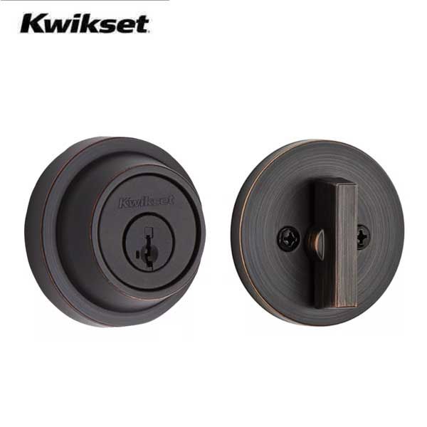 Kwikset - 660 - Contemporary Residential Deadbolt - Round Rose - Single Cylinder - Venetian Bronze - SmartKey Technology - Grade 3 - UHS Hardware