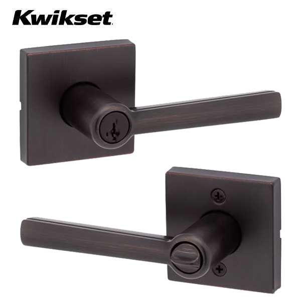 Kwikset - 740MIL - Milan Lever Set - Square Rose - 15A - Optional Finishes - Entrance - SmartKey Technology - Grade 2 - UHS Hardware