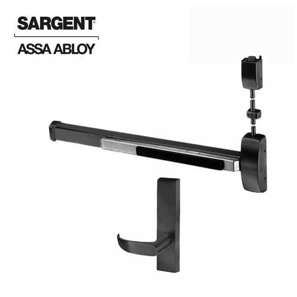 Sargent - 8715F - Surface Vertical Exit Rod - Top Latch - Passage - 36" x 84" - Black Suede - Fired Rated - Grade 1 - UHS Hardware