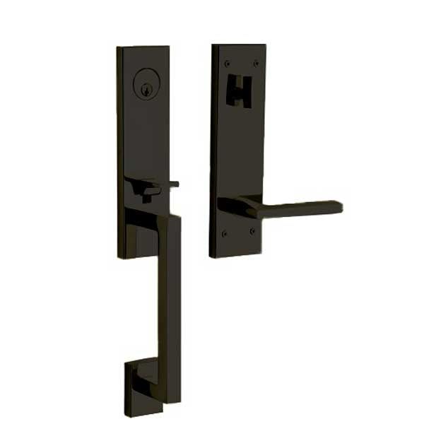 Baldwin Estate - 85391.LENT - Minneapolis 3/4 Escutcheon Handleset - Singl Cyl - 190 - Satin Black - Grade 2 - LH - UHS Hardware