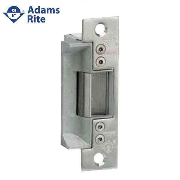 Adams Rite - 7240 - Fire-Rated Electric Strike for Cylindrical Latches -  Anodized Aluminum - Fail Secure - 1-1/4" x 4-7/8" Flat Square Plate - 24VDC - UHS Hardware