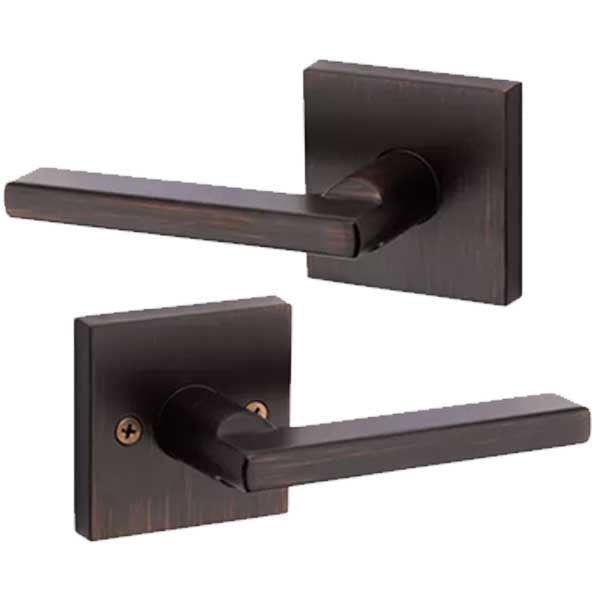 Kwikset - 154HFL - Halifax Passage Lever - Square Rose - 11P - Venetian Bronze - Grade 2 - UHS Hardware