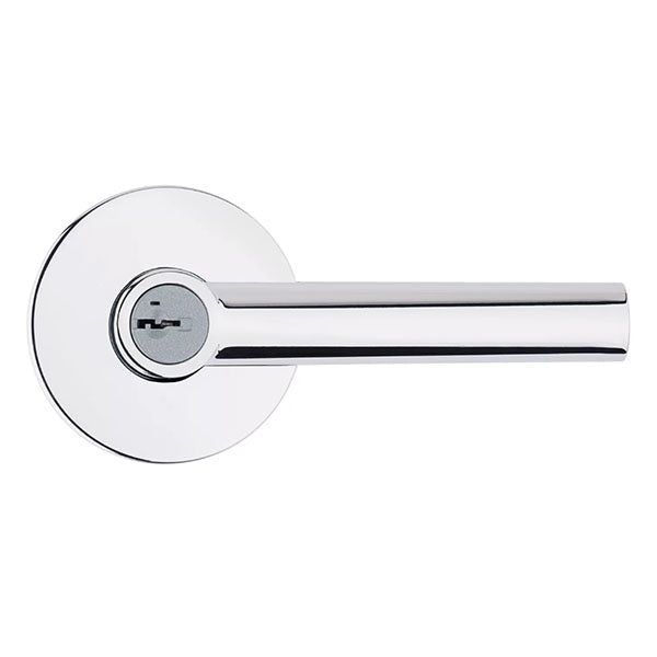 Kwikset - 156 - Milan Lever - Round Rose - 26 - Polished Chrome - Entrance - SmartKey Technology - Grade 2 - UHS Hardware