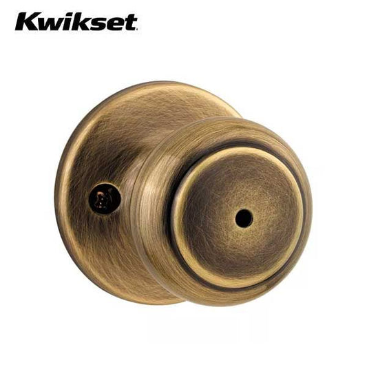 Kwikset - 300CV - Cove Knob - Round Rose - Privacy - 5 - Antique Brass - Grade 3 - UHS Hardware