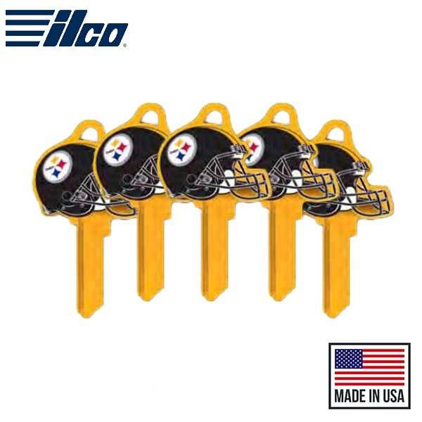 ILCO - NFL TeamKeys - Helmet Edition - Key Blank - Pittsburgh Steelers - KW1 (5 Pack) - UHS Hardware