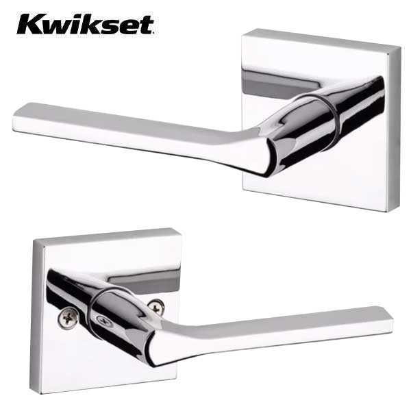 Kwikset - 154LSL - Lisbon Passage Lever - Square Rose - 26 - Polished Chrome - Grade 2 - UHS Hardware