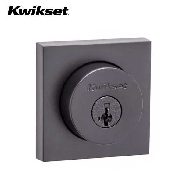 Kwikset - 158 - Halifax Single Cylinder Deadbolt - Square Rose - 514 - Iron Black - SmartKey Technology - Grade 2 - UHS Hardware