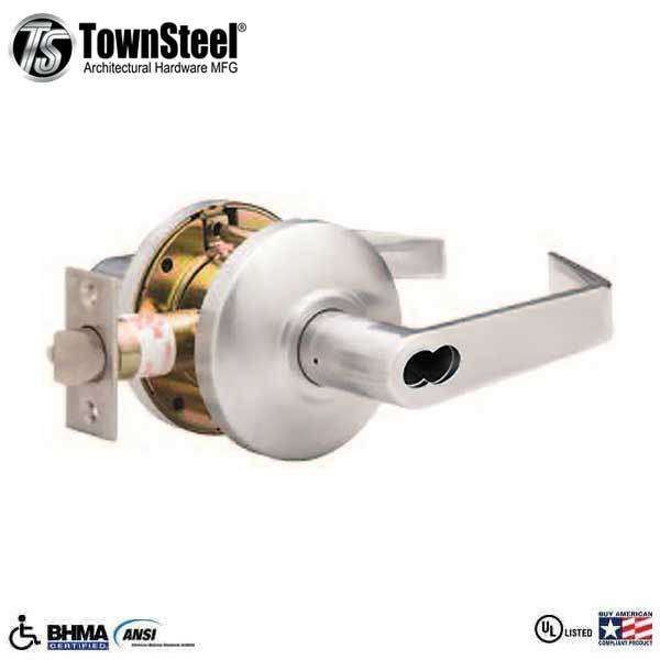 TownSteel - CSRCI-109-S - Commercial Lever Handle - IC Core (SFIC) - Clutch Lever - 2-3/4 " Backset - Satin Chrome - Entrance - Grade 2 - UHS Hardware