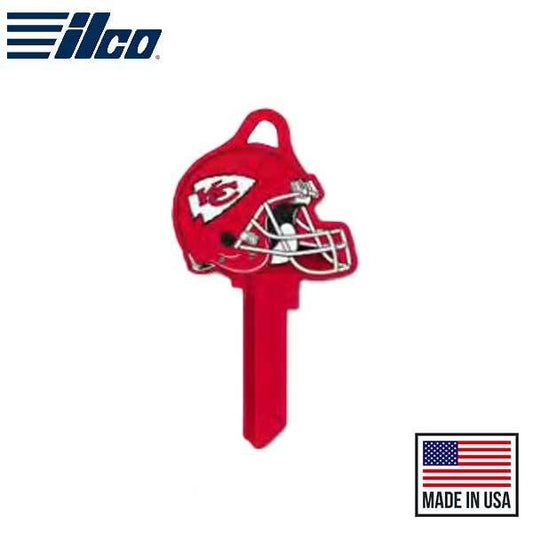 ILCO - NFL TeamKeys - Helmet Edition - Key Blank - Kansas City Chiefs - KW1 (5 Pack) - UHS Hardware