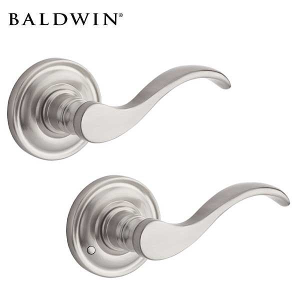 Baldwin Reserve - PV.CUR.TRR - Curve Lever - Traditional Round Rose - 150 - Satin Nickel - Privacy - Grade 2 - RH - UHS Hardware