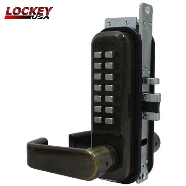 Lockey - 2985-DC - Narrow-Stile Mechanical Keypad Keyless Lever - Passage - Double Combination - UHS Hardware