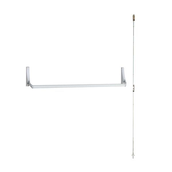 Falcon - 1992NL - Concealed Vertical Rod Crossbar Device - 44 - 689 - Satin Aluminum - Non Handed - UHS Hardware