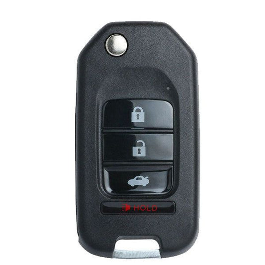 KEYDIY - Honda Style - 4-Button Flip Key Blank w/ Integrated Chip (KD-NB10-3+1) - UHS Hardware