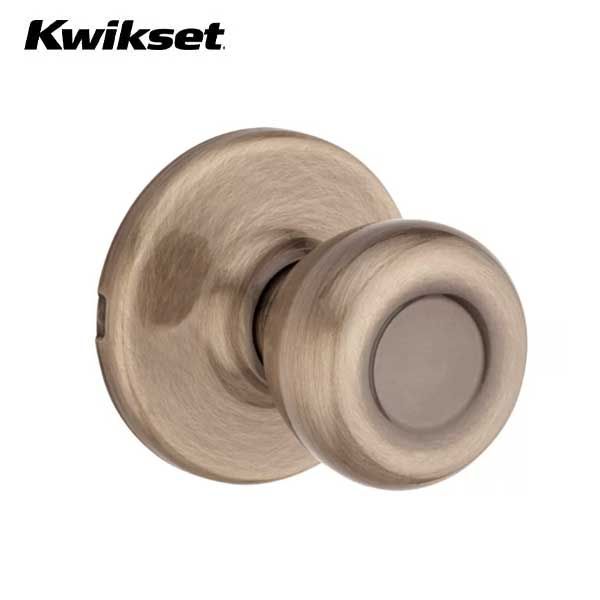 Kwikset - 200T - Tylo Knob - Round Rose - Passage - 5 - Antique Brass - Grade 3 - UHS Hardware