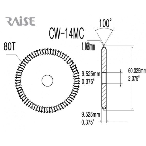 HPC - CW-14MC Cutter for HPC Key Machines (100º Large Cylinder) - UHS Hardware