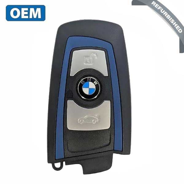2013-2018 BMW 7 / 5 / 3 Series / 3-Button Smart Key / YGOHUF5767 / FEM / 433 Mhz - Blue Trim (OEM REFURB) - UHS Hardware