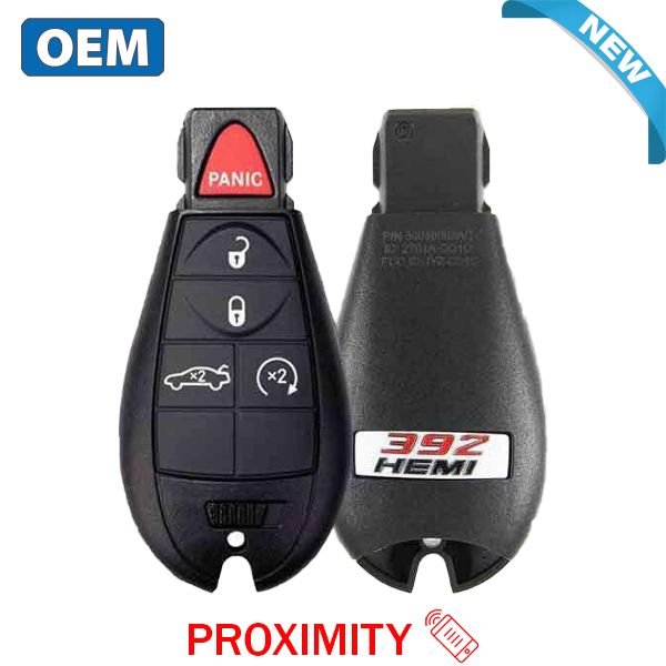 2009- 2014 Dodge Challenger HEMI / 5-Button Fobik Key / PN: 56046668AD / IYZ-C01C / Keyless Go Fobik (OEM) - UHS Hardware
