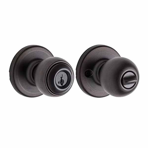 Kwikset - 400 - Polo Knob - Round Rose - 11P - Venetian Bronze - Entrance - SC1 Schlage - SmartKey Technology - Grade 3 - UHS Hardware