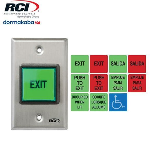 RCI 972-32D All-In-One English - Spanish Illuminated Pushbutton - Momentary - UHS Hardware