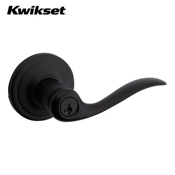 Kwikset - 740TNL - Tustin Lever - Round Rose - Entry - 514 - Iron Black - SmartKey Technology - Grade 2 - UHS Hardware