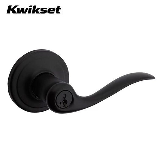Kwikset - 740TNL - Tustin Lever - Round Rose - Entry - 514 - Iron Black - SmartKey Technology - Grade 2 - UHS Hardware