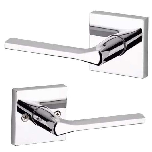 Kwikset - 154LSL - Lisbon Passage Lever - Square Rose - 26 - Polished Chrome - Grade 2 - UHS Hardware