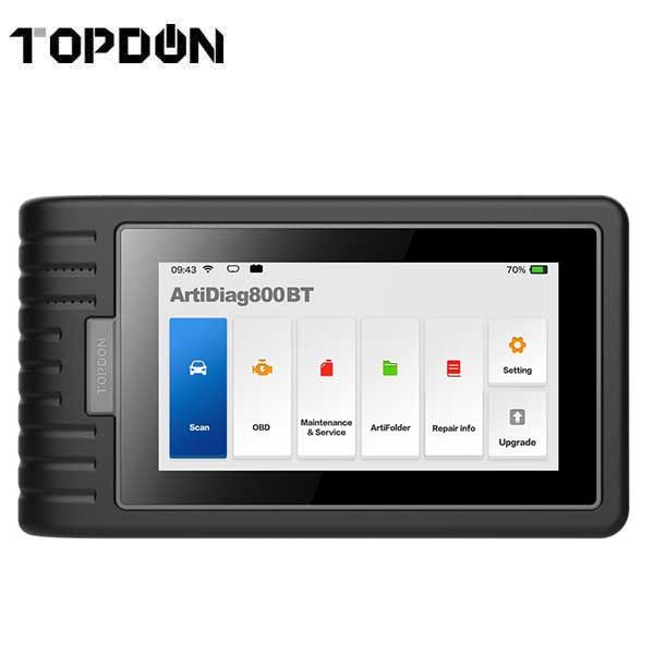 TOPDON - ArtiDiag 800BT - Mid Level Diagnostic Powerhouse - Wireless Bluetooth - 02 Sensor - 18V - 6" LCD - DTC Library Lookup - Live Data Monitoring - UHS Hardware