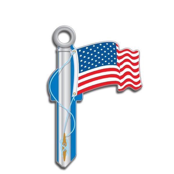 LuckyLine - B101K - Key Shapes - American Flag - Kwikset - KW1 - 5 Pack - UHS Hardware