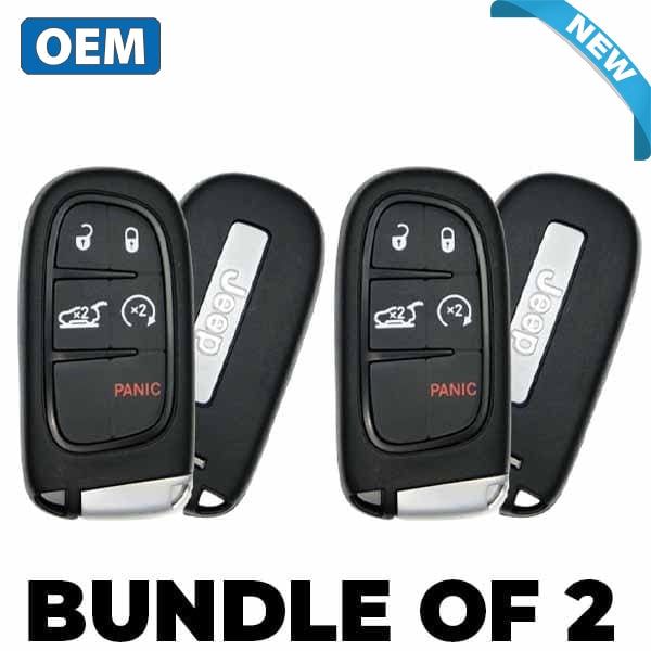 2 x 2014-2021 Jeep Cherokee / 5-Button Smart Key / PN: 68141580AF / GQ4-54T (BUNDLE OF 2) - UHS Hardware