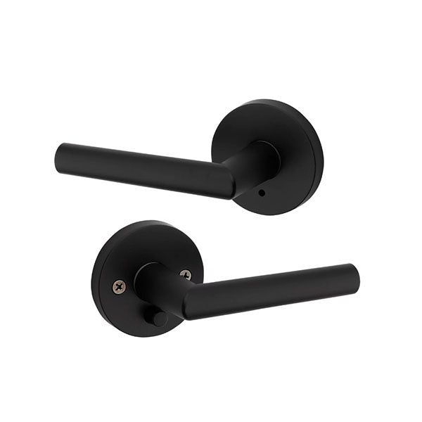Kwikset - 9118 - Milan Privacy Lever with Round Rose - Privacy - 514 - Matte Black - Grade 2 - UHS Hardware