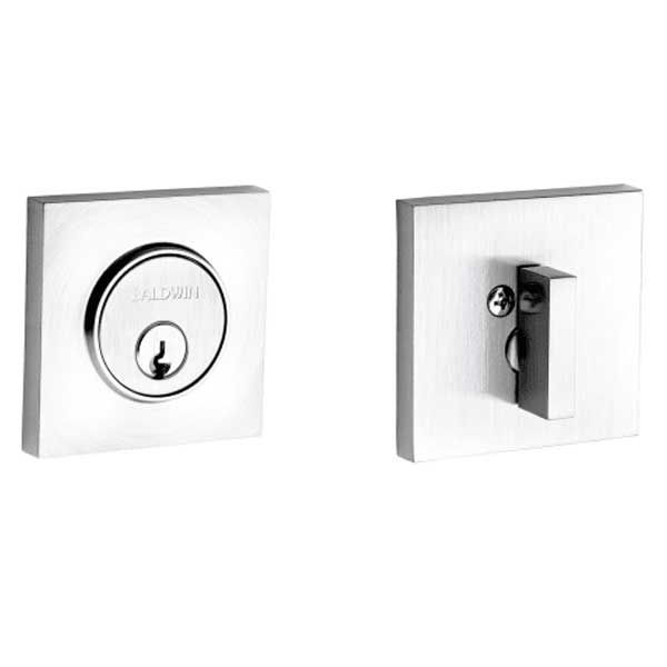 Baldwin Estate - 8220 Santa Monica Contemporary Square Deadbolt - Singl Cyl - 264 - Satin Chrome - Grade 2 - UHS Hardware