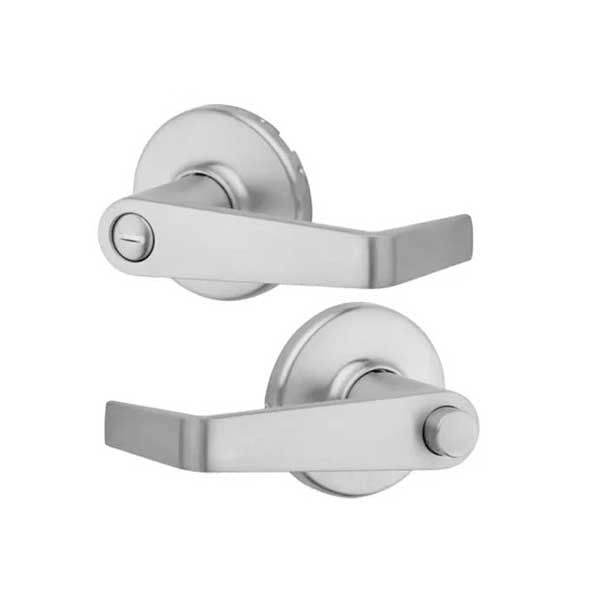 Kwikset - 733 - Kingston Push Button Commercial Lever - Privacy - 26D - Satin Chrome - Grade 2 - UHS Hardware