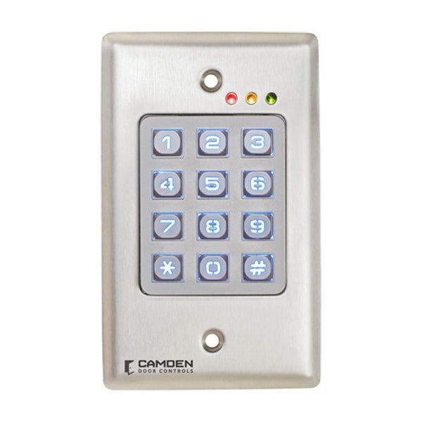 Camden CM-120-TX - Flush Mount Outdoor Vandal and Weather Resistant Keypad - 999 Users - Battery Operated Wireless - UHS Hardware