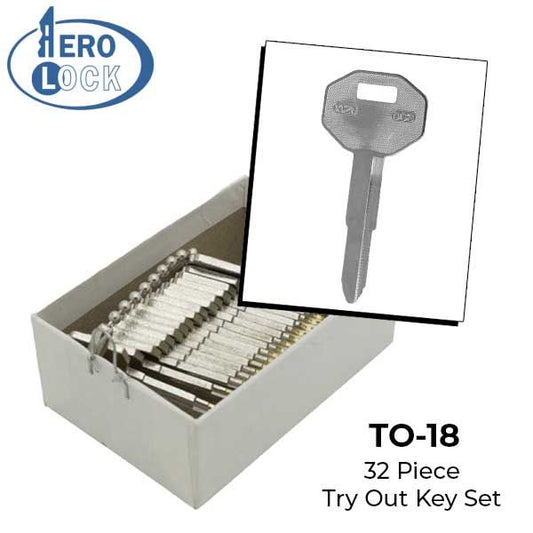 AeroLock - TO-108 - GM Misc. Japanese Imports - All Locks Try-Out Set - DC3 - 32 Keys - UHS Hardware