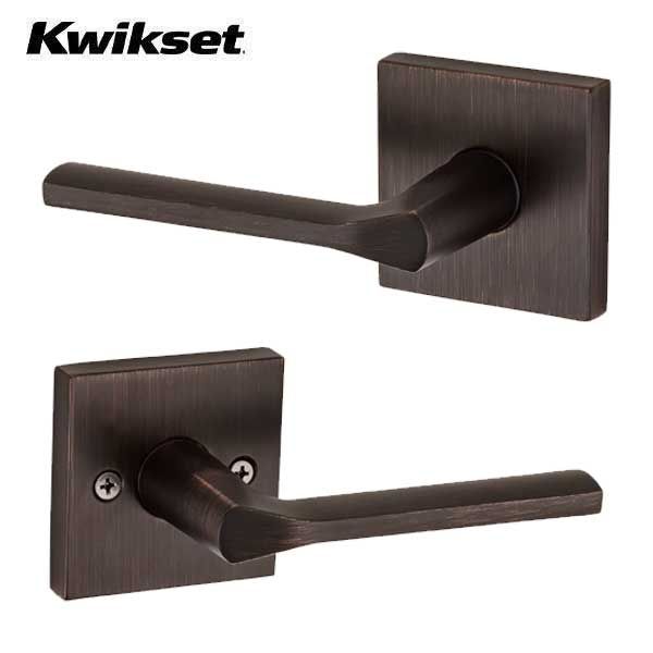 Kwikset - 154LSL - Lisbon Passage Lever - Square Rose - 11P - Venetian Bronze - Grade 2 - UHS Hardware