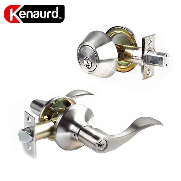 Premium Combo Lockset with Lever - Single Sided Deadbolt - Satin Nickel - UHS Hardware