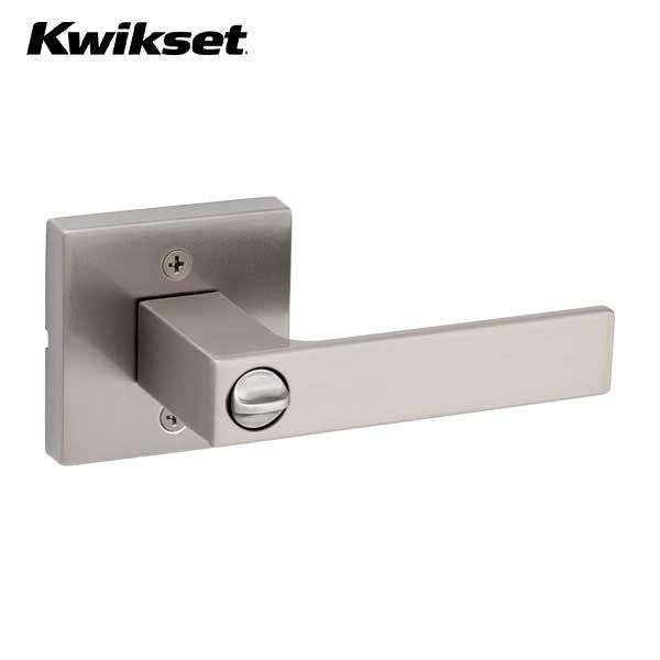 Kwikset - 740SAL - Singapore Lever Set - Square Rose - 15A - Satin Nickel - Entrance - SmartKey Technology - Grade 1 - UHS Hardware