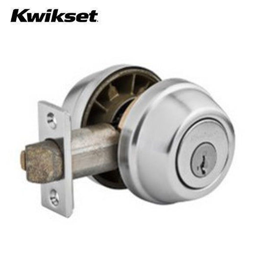 Kwikset - 598 - Gatelatch Deadbolt - Single Cylinder - Round Rose - 26D - Satin Chrome - Smart Key Technology - Grade 2 - UHS Hardware