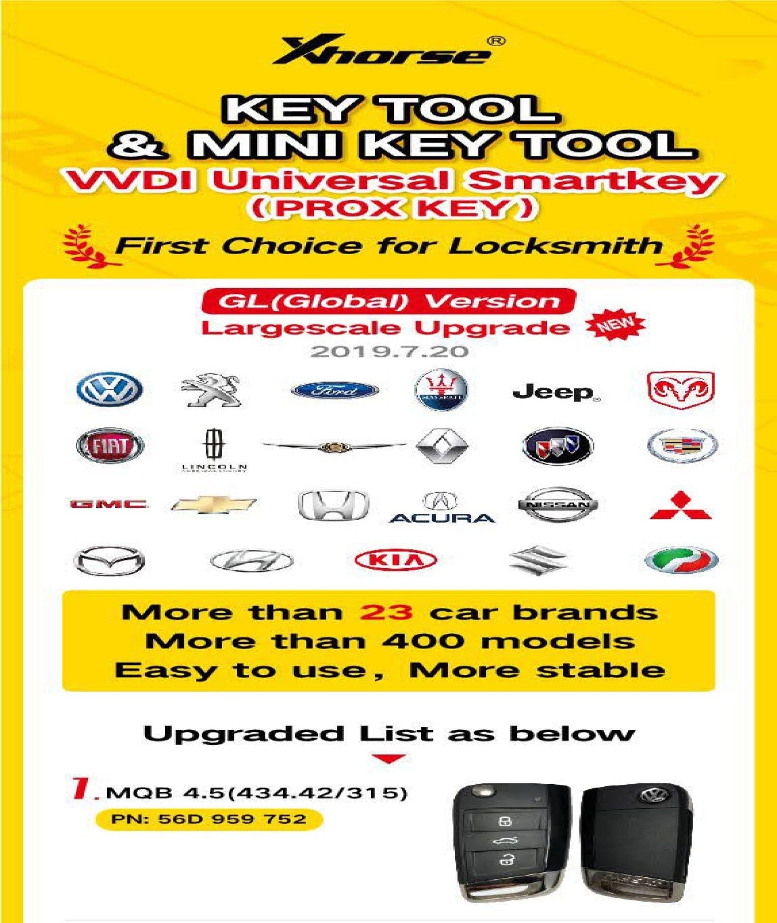 Knife Style / 3-Button Universal Smart Key w/ Proximity Function for VVDI Key Tool (Xhorse) - UHS Hardware