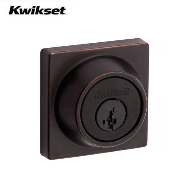Kwikset - 660 - Contemporary Residential Deadbolt - Square Rose - Single Cylinder - Venetian Bronze - SmartKey Technology - Grade 3 - UHS Hardware