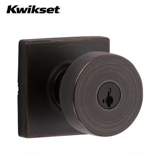 Kwikset - 740PSK - Pismo Knob  - Square Rose - Entrance - 11P - Venetian Bronze - SmartKey Technology - Grade 3 - UHS Hardware