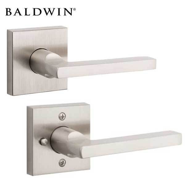 Baldwin Reserve - PV.SQU.CSR - Contemporary Square Lever - Square Rose - 150 - Satin Nickel - Privacy - Grade 2 - RH - UHS Hardware