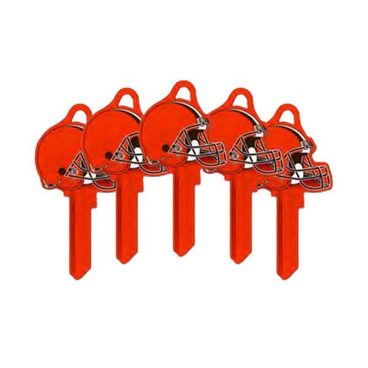 ILCO - NFL TeamKeys - Helmet Edition - Key Blank - Cleveland Browns - KW1 (5 Pack) - UHS Hardware