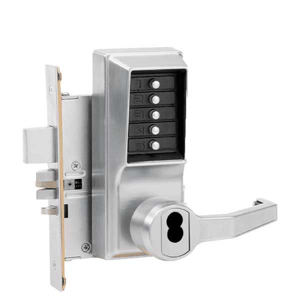 Simplex - R8148B - Mechanical Pushbutton Mortise Lever Set - Combination/Passage/Lockout/Deadbolt - SFIC - 2¾" Backset - Satin Chrome - RH - UHS Hardware