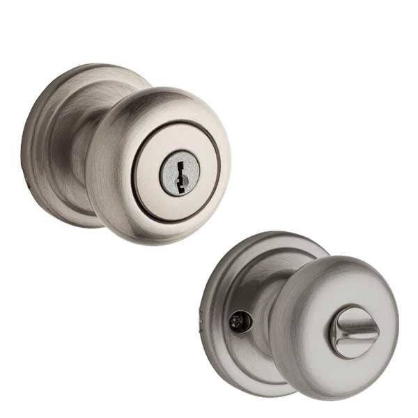 Kwikset - 740H - Hancock Knob  - Round Rose - Entrance - 15 - Satin Nickel - SmartKey Technology - Grade 2 - UHS Hardware