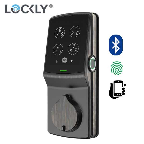 Lockly - PGD728FVB - Secure PLUS Biometric Electronic Deadbolt - Fingerprint Reader - Bluetooth - Venetian Bronze - UHS Hardware