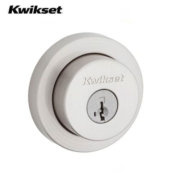 Kwikset -158 - Milan Single Cylinder Deadbolt - Round Rose - 15 - Satin Nickel - SmartKey Technology - Grade 2 - UHS Hardware