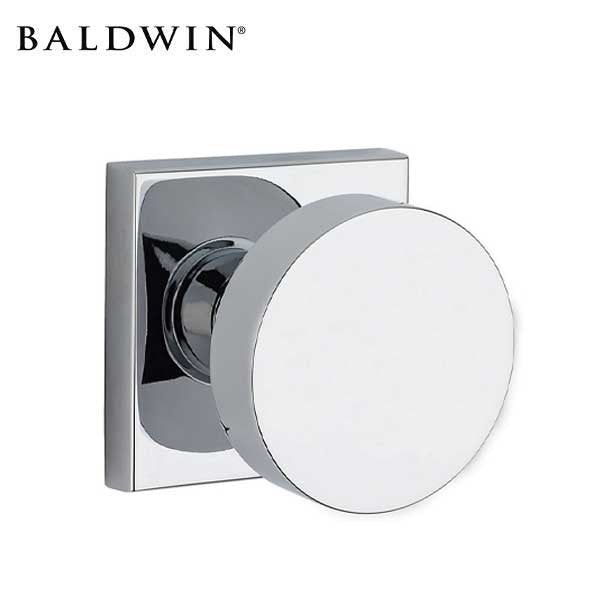 Baldwin Reserve - PS.CON.CSR - Contemporary  Knob - Square Rose - 260 - Polished Chrome - Passage - Grade 2 - UHS Hardware