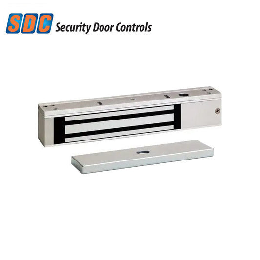 SDC - E600 - Single Magnetic Lock - Surface Mount - 600lbs. - 12/24VDC - Satin Aluminum - Grade 1 - UHS Hardware