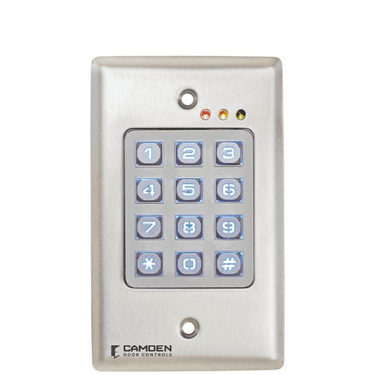 Camden CM-120WV2 - Flush Mount Outdoor Keypad - 999 Users - Weather Resistant- 12/24V AC/DC - UHS Hardware